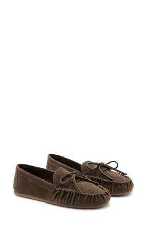 Mango Gathered Suede Moccasins in Sand at Nordstrom, Size 9.5Us