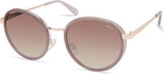 Kenneth Cole 53mm Gradient Round Sunglasses in Shiny Lilac /Gradient Brown at Nordstrom Rack