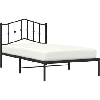 vidaXL Vidaxl - Estructura Cama Sin Colch&oacute;n Con Cabecero Metal Negro 100x190 Cm