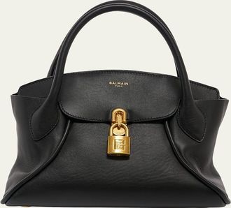 Balmain Pulse Leather Top-Handle Bag