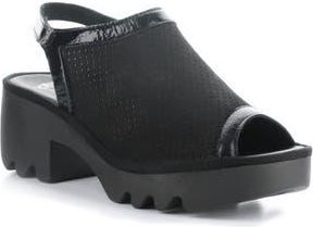 FLY London Teif Platform Sandal in 000 Black at Nordstrom Rack, Size 10-10.5Us / 41Eu