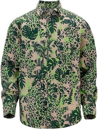 New Era Overhemd jungle - Heren - Casual Overhemden - Groen - L - Overhemden
