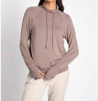 Thread & Supply Elvy Hooded Top In Driftwood