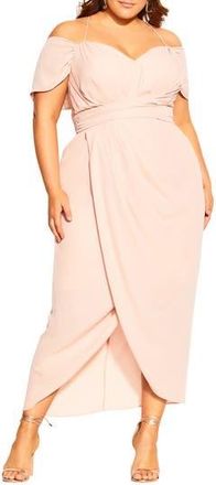City Chic Entwine Cold Shoulder Dress in Ballet Pink at Nordstrom Rack, Size Xs/14W