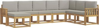 vidaXL Conjunto De Sof&aacute;s De Exterior 8 Uds. Blanco Y Gris Claro Vidaxl