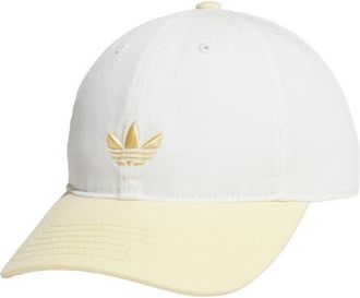 adidas Relaxed Trefoil Cotton Baseball Cap in Off White/Orange Tint at Nordstrom