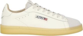 Autry Ivory Suede Tip Yellow Sole Leather Sneakers