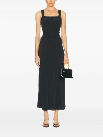 Staud Abito lungo con scollo quadrato - Nero