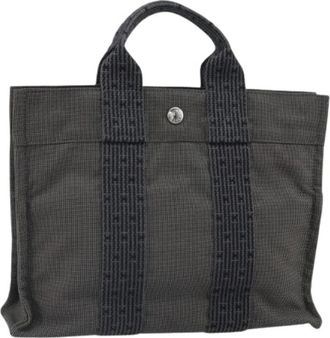 Herm&egrave;s Pre-owned Tote Bags, female, Gray, Size: ONE SIZE Pre-owned Vintage Canvas Tote Bag