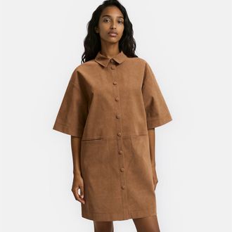 La Redoute Collections Korte, wijdvallende jurk van su&egrave;de-imitatie, Signature SARA