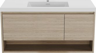 Vente-Unique Mueble de ba&ntilde;o suspendido con lavabo - 120 cm - PUJUKA