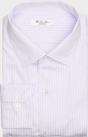Loro Piana Mens Andre Summer Striped Cotton Shirt