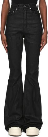 Rick Owens Bolan Bootcut - Dames - Jeans - Zwart - Maat: W28 Katoen