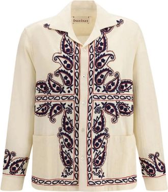 Baziszt Cabin Shirt - Heren - Casual Overhemden - Beige - M - Overhemden