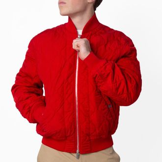 Burberry Quilted Nylon Bomber Jacket, Size Medium