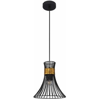 ETC Shop Design soffitto pendolo lampada a sospensione lampada aste in metallo oro-nero a forma di cono
