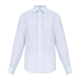 Paul & Shark Paul & Shark, Formal Shirts, male, Blue, Size: 2XL Striped linen shirt