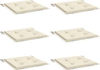 vidaXL Cojines De Silla De Jard&iacute;n 6 Uds Tela Oxford Crema 50x50x3 Cm Vidaxl