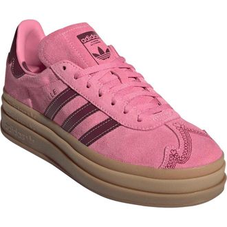 adidas Gazelle Bold Platform Sneaker in Red/Pink Spark/Red at Nordstrom, Size 10.5