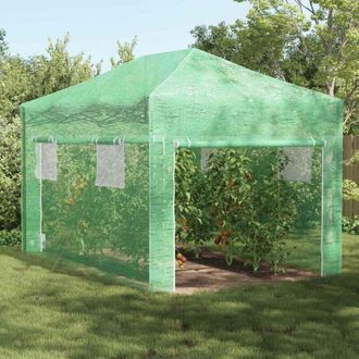 vidaXL Vidaxl - Invernadero Con Techo Manual Verde 290 X 430 X 315 Cm Acero