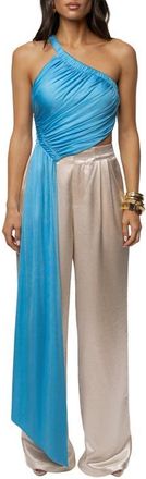 JLUXLABEL Spotlight Draped Top in Blue at Nordstrom, Size X-Large