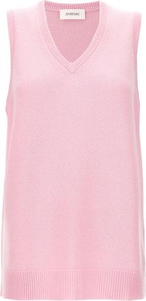 Sportmax Gimmy Vest - Dames - V-hals truien - Roze - XS - Wol - Truien & Vesten