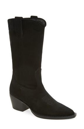 Steve Madden Anslee Western Boot in Black Suede at Nordstrom Rack, Size 8.5