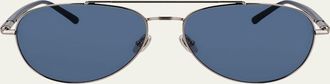 Ferragamo Mens SF316S Prisma Metal Aviator Sunglasses