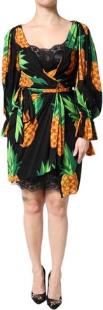 Dolce & Gabbana Ananasprint Wikkeljurk