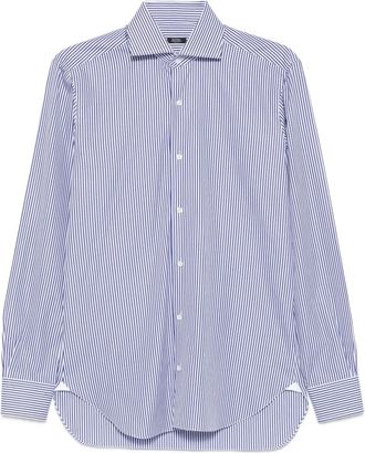 Barba Camicia a righe in cotone - Blu