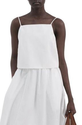 Mango Cotton Crop Camisole in White at Nordstrom, Size Medium