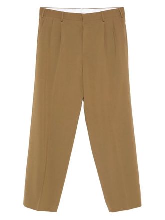 Cellar Door pleated button-fly trousers - Brown