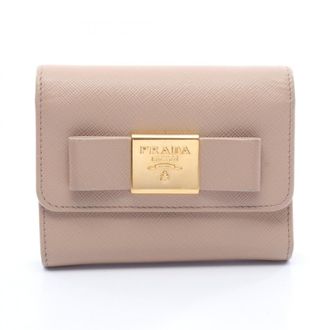 Prada Beige Leather Wallet (Tri-Fold) (Pre-Owned)