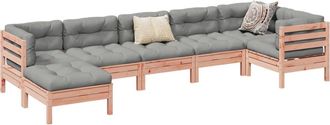 vidaXL Set De Sof&aacute;s Jard&iacute;n 7 Pzas Con Cojines Madera Abeto Douglas Vidaxl