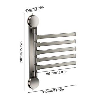 OEM Toallero Plegable De Aluminio De 1 Pieza, Plano, Sin Necesidad De Taladrar, Con Ventosas Para Ahorrar Espacio