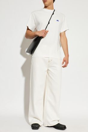 Jil Sander T-shirt With Embroidered Logo, Mens, White