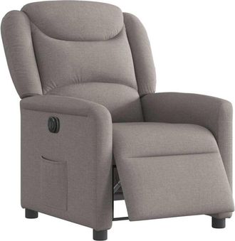 vidaXL Sillón reclinable eléctrico tela gris taupé Vidaxl