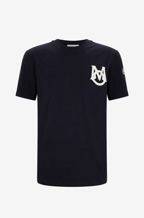Moncler T-Shirt mit Monogramm- und Umriss-Stickerei