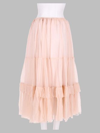 Chlo&eacute; Silk Ruffle Maxi Skirt - Pink