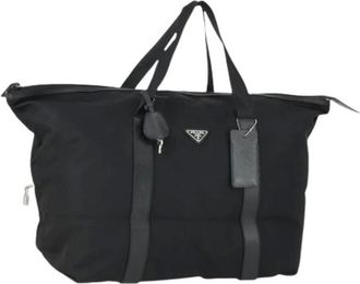 Prada Pre-owned Weekend Bags, female, Black, Size: ONE SIZE Pre-owned Nylon Weekend Bag