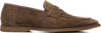 Alberto Gozzi Brown Penny Strap Suede Loafers