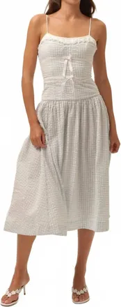 For Love & Lemons Georgia Midi Dress In Blue Gingham