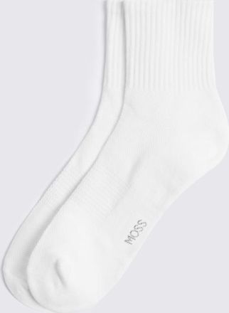 Moss White Half Ankle Socks