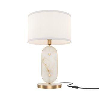 Maytoni Lampada Da Tavolo Oro In Metallo Paralume Marmo E27 Maytoni