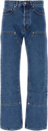 Palm Angels Monogram Denim Jeans - Heren - Regular Fit Jeans - Blauw - W33 - Denim - Jeans
