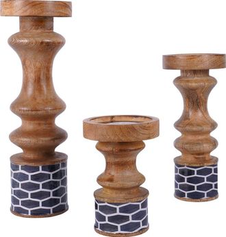 Mela Artisans Gramercy Blue Pillar Candleholder Set at Nordstrom