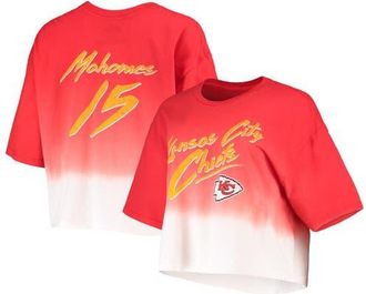 Majestic Threads Womens Majestic Threads Patrick Mahomes Red/White Kansas City Chiefs Dip-Dye Player Name & Number Crop Top at Nordstrom, Size Xx-Large