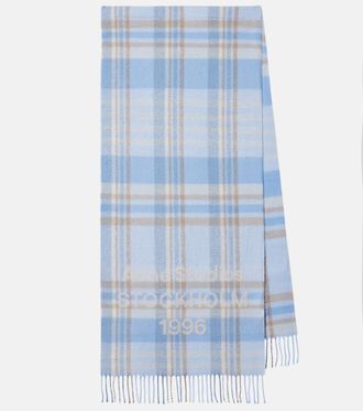 Acne Studios Logo checked wool scarf