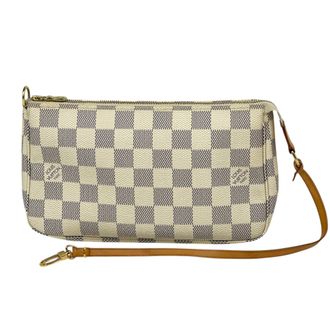 Louis Vuitton White Damier Azur Pochette Pouch (Pre-Owned)