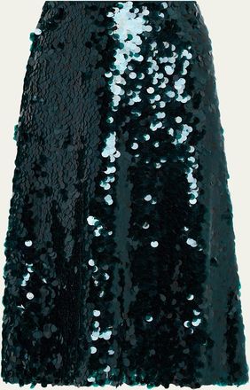Vince Lucite Straight Sequin Skirt